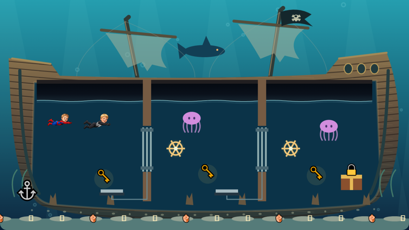 Explore the old pirate ship together